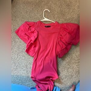 Pink Ruffle Zara Bodysuit Size Small